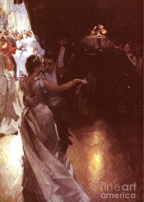 Anders Zorn Greeting Card featuring the painting Waltz by Anders Zorn