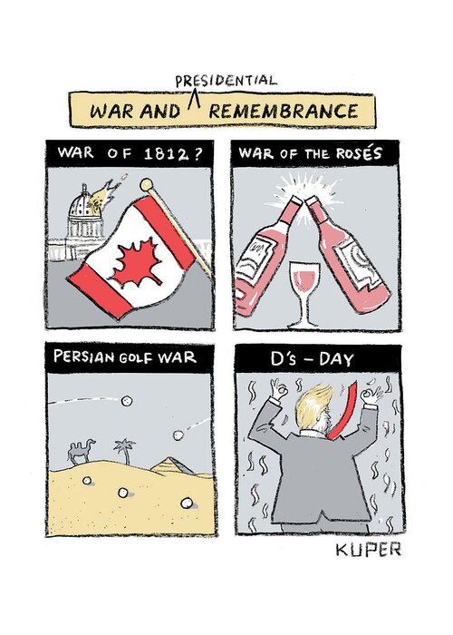 War And Presidential Rembembrance: War Of 1812 Greeting Card featuring the drawing War and Presidential Rembembrance by Peter Kuper