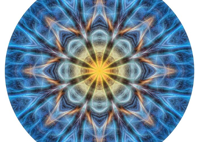 Mandala Greeting Card featuring the digital art Warmth in the Cold Mandala by Beth Sawickie