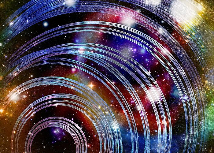Space Greeting Card featuring the digital art Warp Speed by Leslie Revels