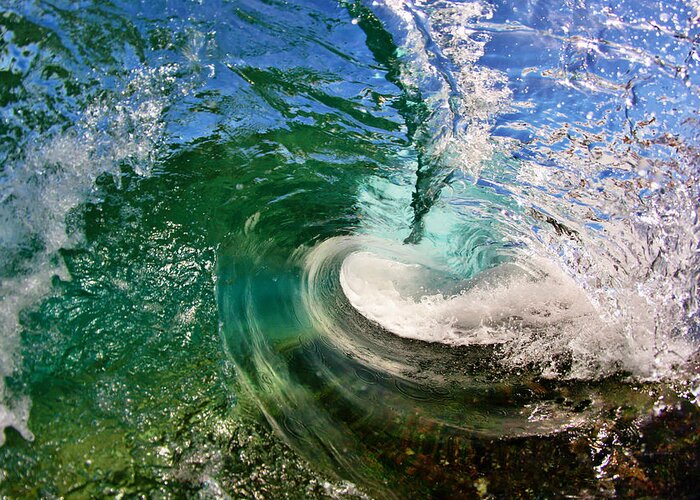 Ocean Greeting Card featuring the photograph Warped Wave by Paul Topp