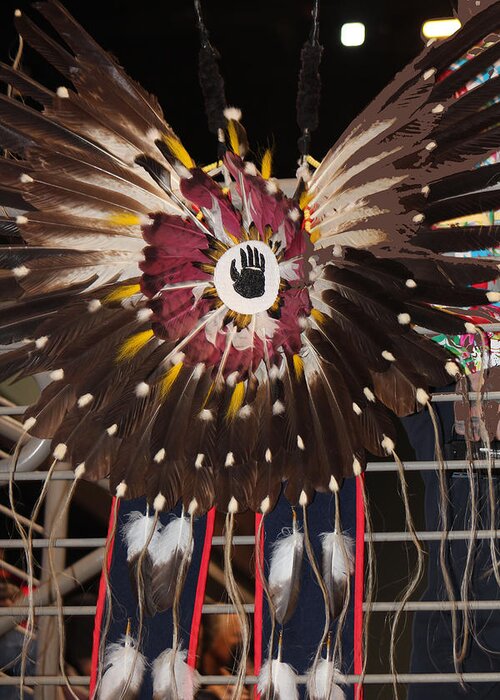 Native Americans Greeting Card featuring the photograph Warrior Feathers by Audrey Robillard