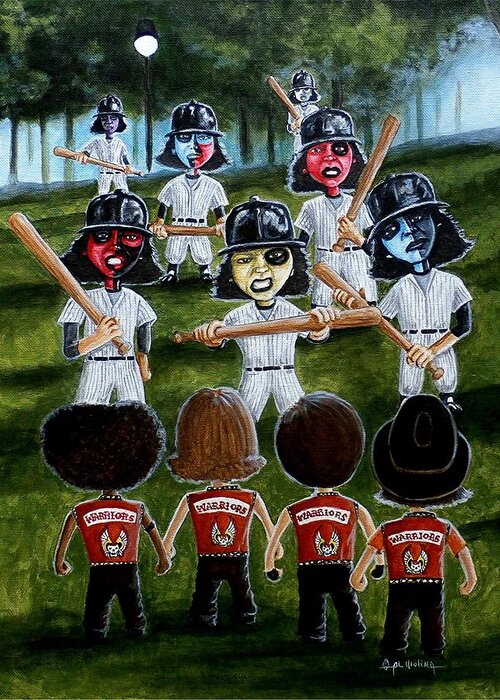 The Warriors Greeting Card featuring the painting Warriors vs Furies by Al Molina