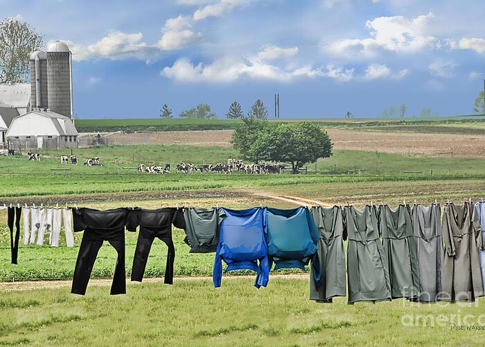 Amish Greeting Card featuring the photograph Wash Day in Amish Country by Dyle  Warren