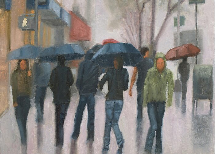 Rain Greeting Card featuring the painting Wash Out by Tate Hamilton
