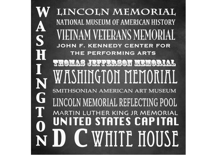 Washington Dc Greeting Card featuring the digital art Washington DC Famous Landmarks by Patricia Lintner