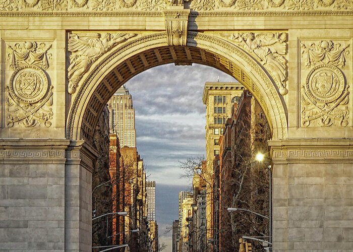 'washington Square Park Greeting Card featuring the photograph Washington Square Golden Arch by Jeffrey Friedkin