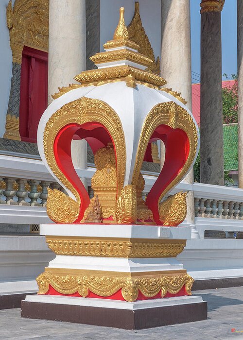 Temple Greeting Card featuring the photograph Wat Photharam Phra Ubosot Boundary Stone DTHNS0080 by Gerry Gantt