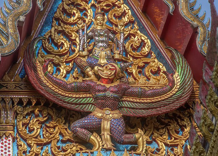 Temple Greeting Card featuring the photograph Wat Subannimit Phra Ubosot Gable DTHCP0006 by Gerry Gantt