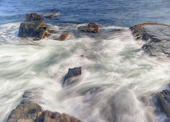 Water And Rocks Greeting Card featuring the photograph Water and Rocks by Raymond Salani III
