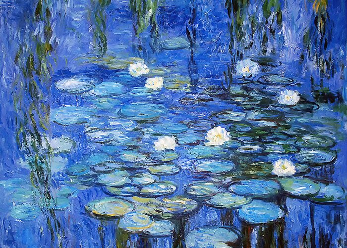 Lily Greeting Card featuring the photograph water lilies a la Monet by Joachim G Pinkawa