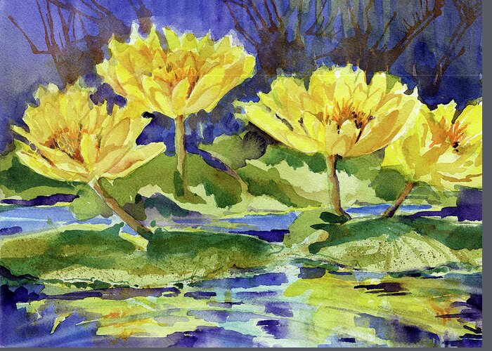 Garden Gate Greeting Card featuring the painting Water lilies by Garden Gate magazine