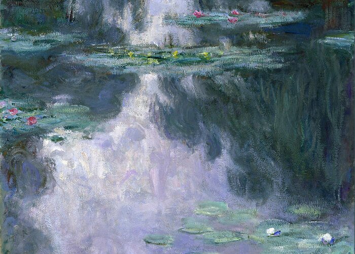 Water Lilies Greeting Card featuring the painting Water Lilies, Nympheas, 1907 by Claude Monet