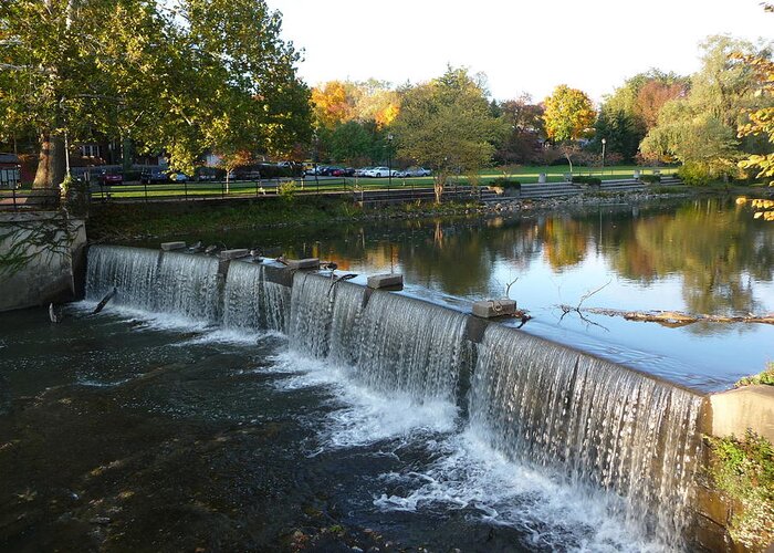 Chagrin Falls Greeting Card featuring the photograph Water Over the Dam by Joel Deutsch