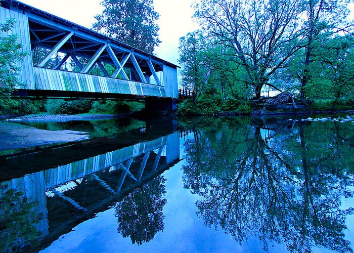 Covered Bridge Greeting Card featuring the photograph Water Under The Bridge by Sean Sarsfield
