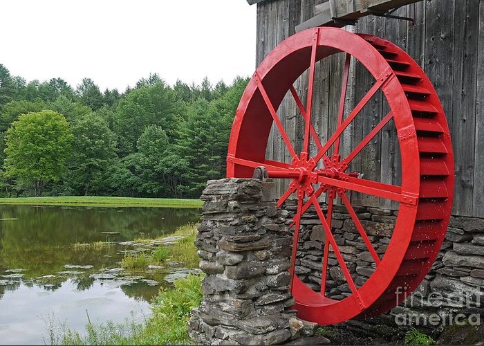 Mill Greeting Card featuring the photograph Water Wheel Vermont by Edward Fielding