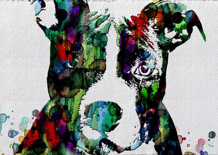 Dog Greeting Card featuring the painting Watercolor Dog Art Prints and Posters by Robert R Splashy Art Abstract Paintings