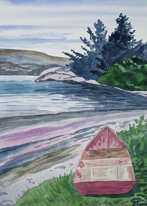 Art Greeting Card featuring the painting Watercolor - New Zealand Harbor by Cascade Colors