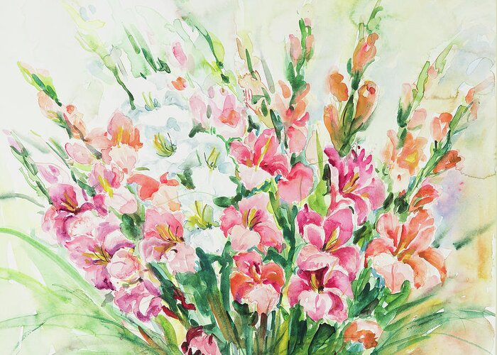 Flowers Greeting Card featuring the painting Watercolor Series 144 by Ingrid Dohm