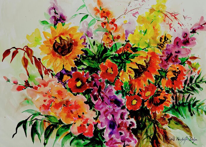 Flowers Greeting Card featuring the painting Watercolor Series 176 by Ingrid Dohm