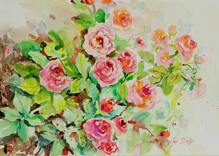 Floral Greeting Card featuring the painting Watercolor Series 202 by Ingrid Dohm