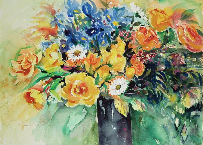 Floral Greeting Card featuring the painting Watercolor Series 34 by Ingrid Dohm