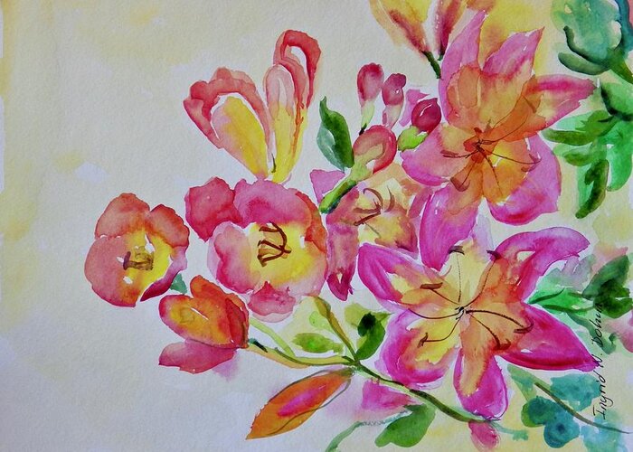 Flowers Greeting Card featuring the painting Watercolor Series No. 225 by Ingrid Dohm
