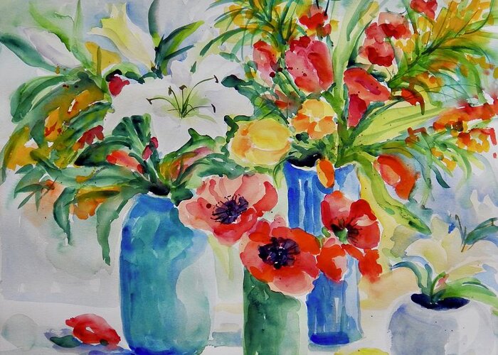 Flowers Greeting Card featuring the painting Watercolor Series No. 256 by Ingrid Dohm