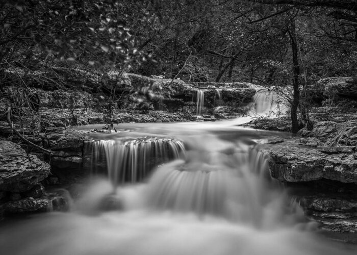 Waterfall Greeting Card featuring the photograph Waterfall in Austin Texas - Square by Todd Aaron