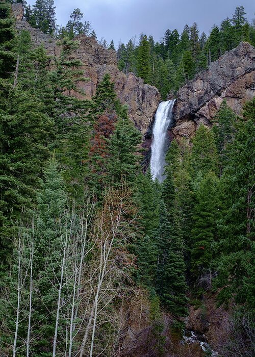 Colorado Greeting Card featuring the photograph Waterfall near South Fork Colorado by Mary Lee Dereske