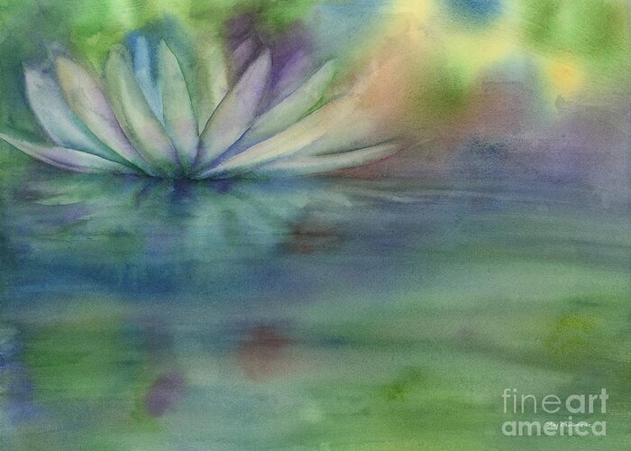 Waterlily Greeting Card featuring the painting Waterlily by Amy Kirkpatrick