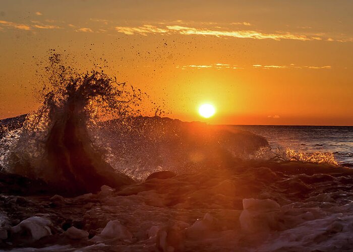 Sunrise Greeting Card featuring the photograph Wave Catcher by Patti Raine