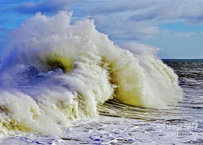 Wave Greeting Card featuring the photograph Moody Surf by Michael Cinnamond