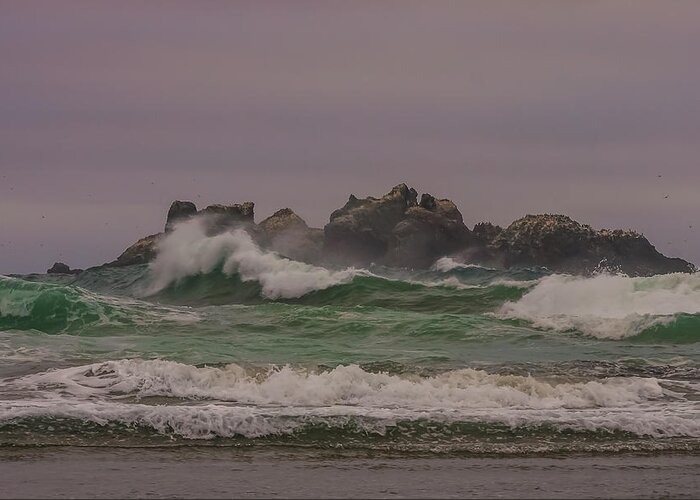 Bandon Or Greeting Card featuring the photograph Waves 1 by Ulrich Burkhalter