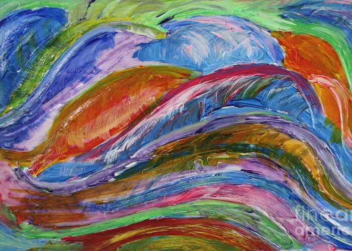Waves Of Color Greeting Card featuring the painting Waves of Color by Sarahleah Hankes