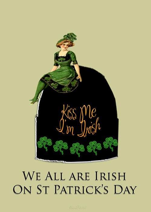 Saint Patrick�s Day Greeting Card featuring the digital art We All Irish This Beautiful Day by Asok Mukhopadhyay