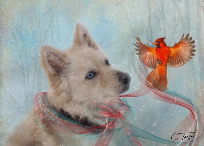 Dogs Greeting Card featuring the painting We Can All Get Along by Colleen Taylor