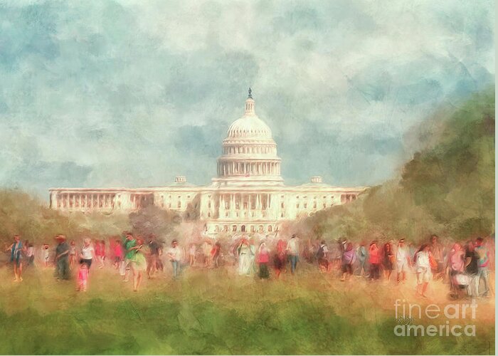 Washington Dc Greeting Card featuring the digital art We The People by Lois Bryan