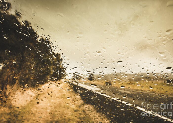 Driving Greeting Card featuring the photograph Weather roads by Jorgo Photography