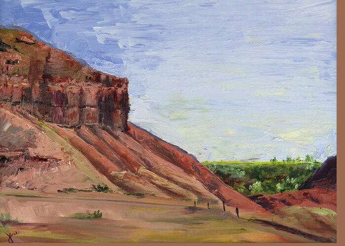 Red Rock Greeting Card featuring the painting Weber Sandstone by Nila Jane Autry