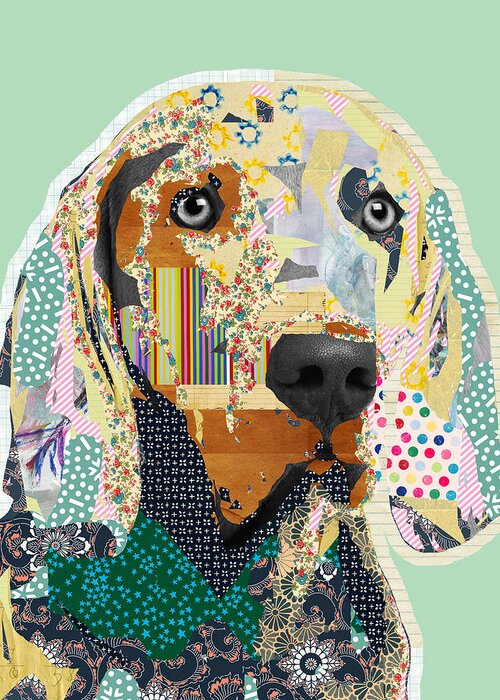 Weimaraner Greeting Card featuring the mixed media Weimaraner Collage by Claudia Schoen