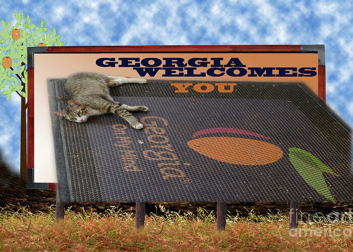 Out-of-bounds Greeting Card featuring the photograph Welcome To Georgia by Donna Brown