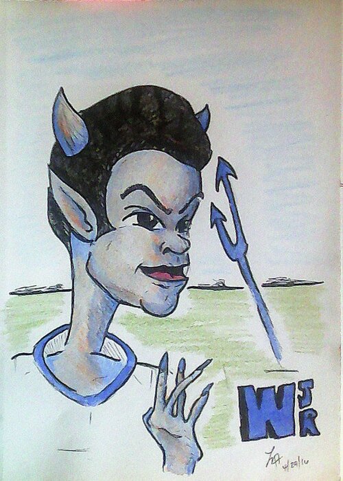 Imps Greeting Card featuring the drawing West Jr by Loretta Nash