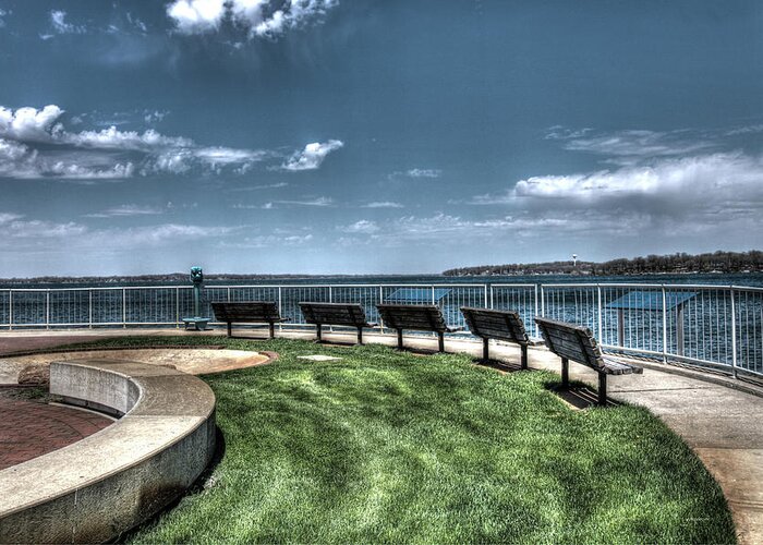 Pier Greeting Card featuring the photograph West Lake Okoboji Pier by Gary Gunderson