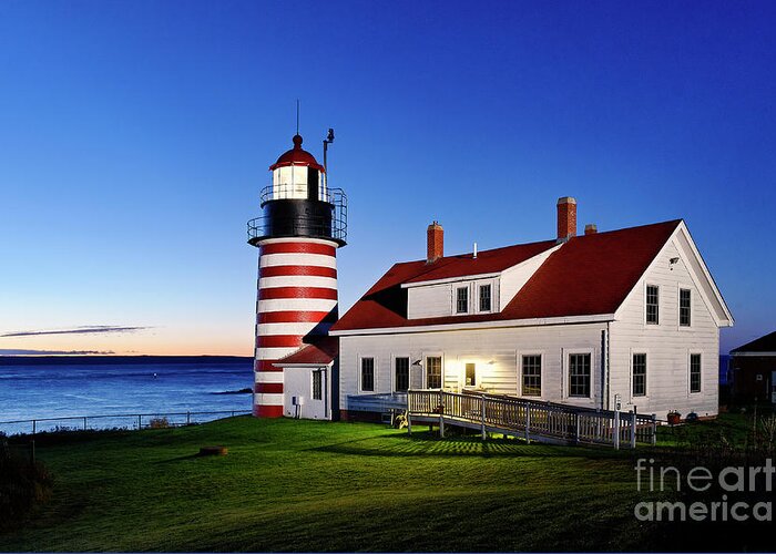 Lubec Greeting Card featuring the photograph West Quoddy Lighthouse by John Greim