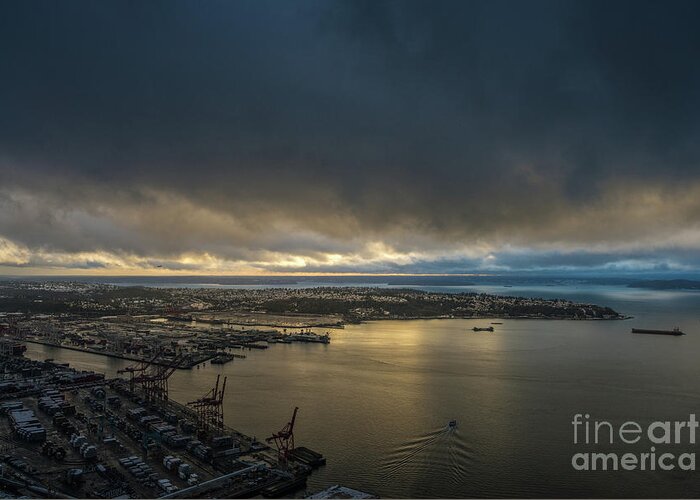 Seattle Greeting Card featuring the photograph West Seattle Water Taxi Heading Out by Mike Reid