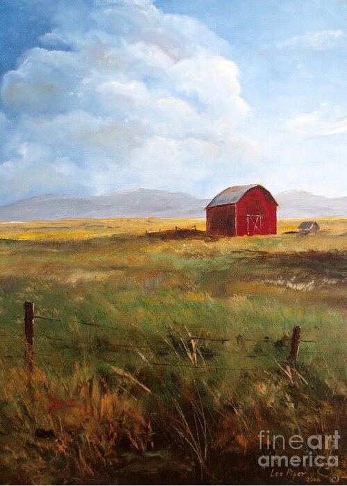Barn Painting Greeting Card featuring the painting Western Barn by Lee Piper