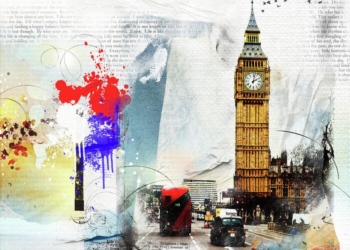 England Greeting Card featuring the digital art Westminster by Nicky Jameson