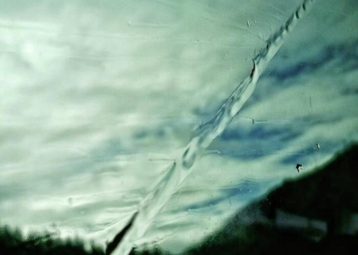 Glass Greeting Card featuring the photograph Wet Lightning
#sky #water #rainy #rain by Rafa Rivas