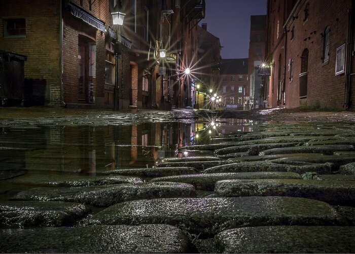 Maine Greeting Card featuring the photograph Wharf Street Cobblestones by Colin Chase